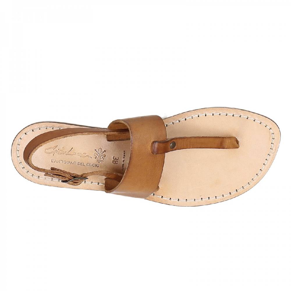 Lartigiano Del Cuoio Sandali infradito donna in pelle marrone Spedizione Gratuita