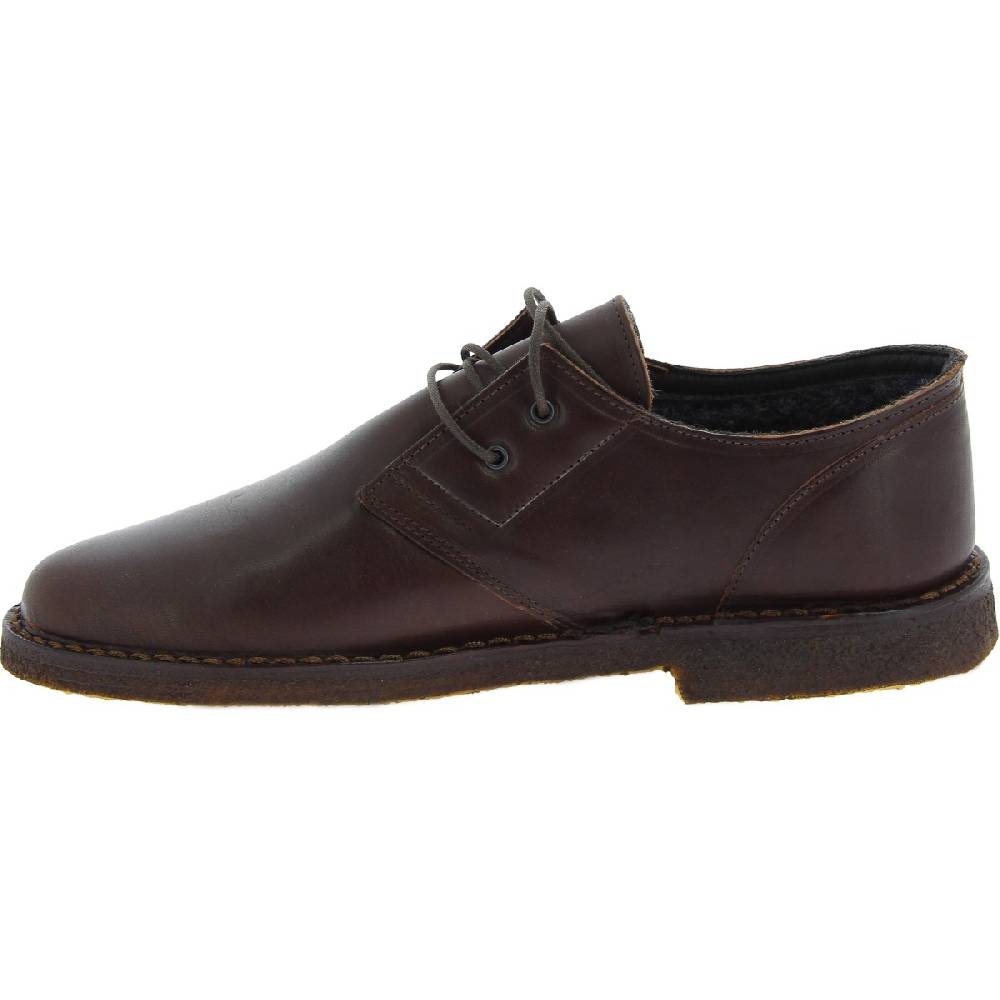 Lartigiano Del Cuoio Scarpe basse da uomo in pelle marrone scuro con fodera invernale Negozi Online