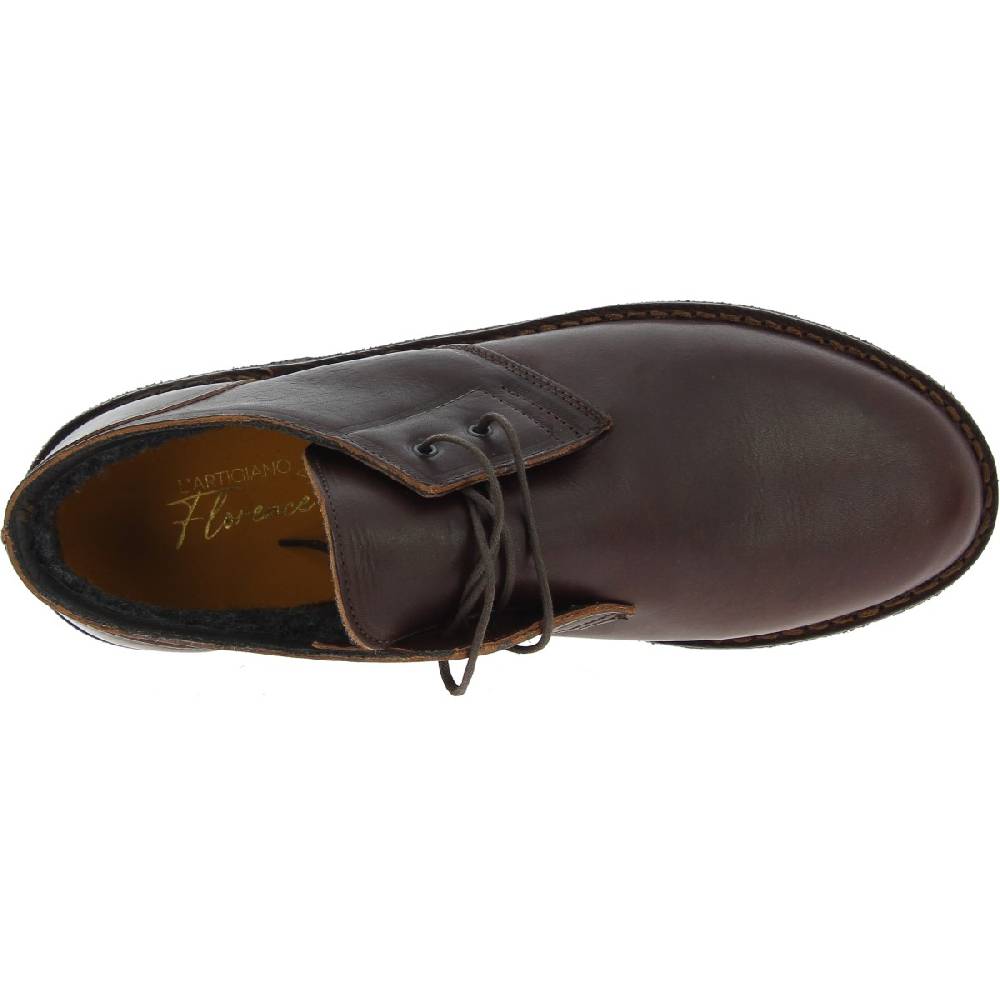 Lartigiano Del Cuoio Scarpe basse da uomo in pelle marrone scuro con fodera invernale Negozi Online