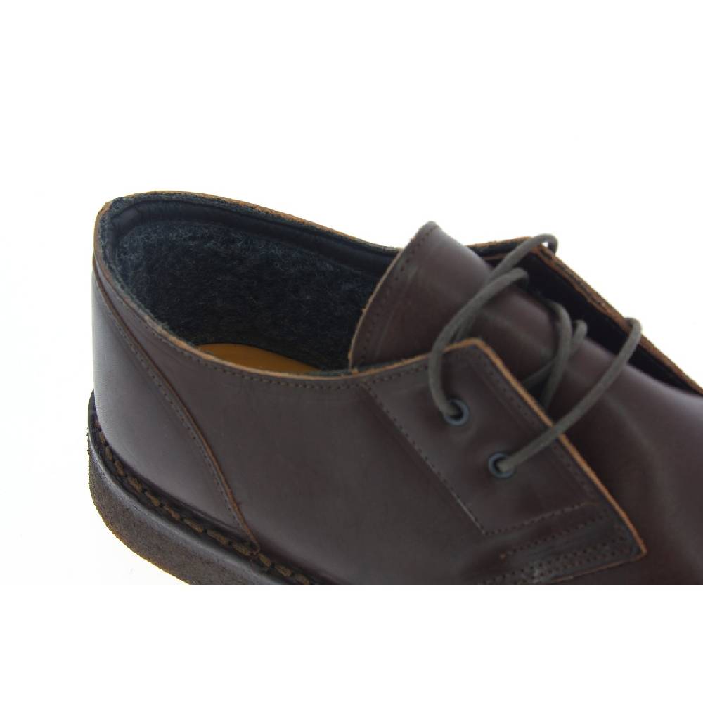 Lartigiano Del Cuoio Scarpe basse da uomo in pelle marrone scuro con fodera invernale Negozi Online