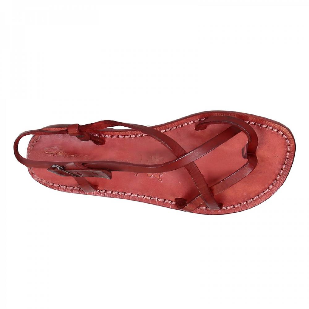 Lartigiano Del Cuoio Sandali cuoio artigianali donna in pelle rosso Negozio