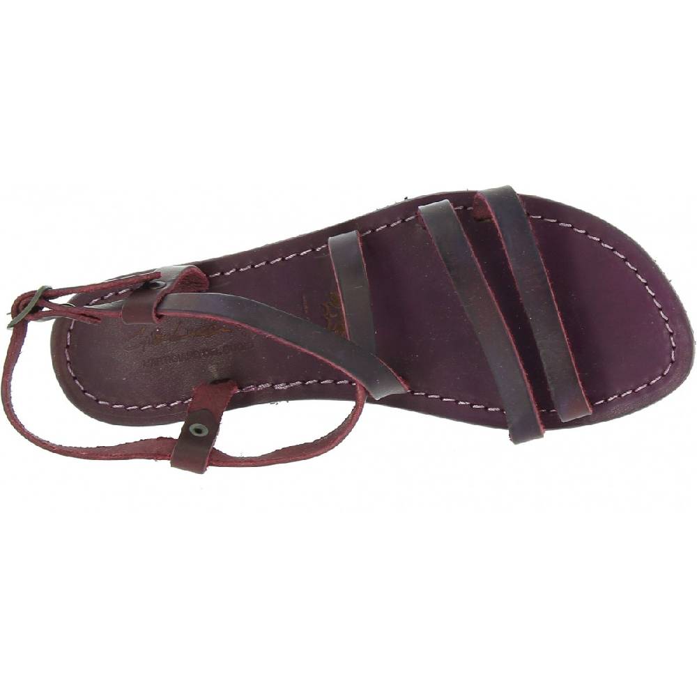 Lartigiano Del Cuoio Sandali donna in cuoio color prugna artigianali Nuova