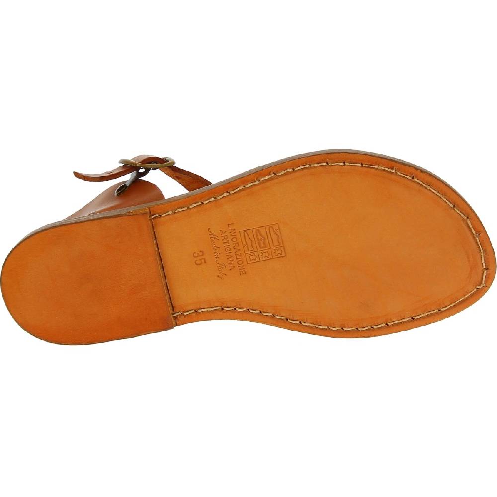 Lartigiano Del Cuoio Sandali bassi in pelle color cuoio fatti a mano in Italia In Linea