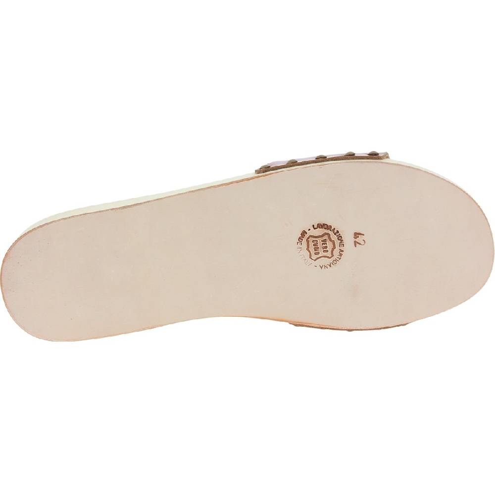 Lartigiano Del Cuoio Zoccoli in legno uomo con fascia regolabile in pelle color cuoio Nuovo