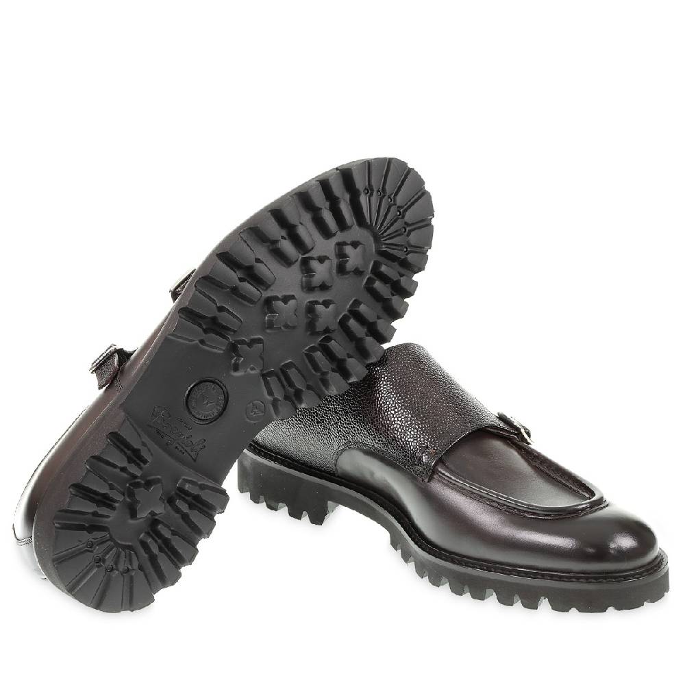 Lartigiano Del Cuoio Mocassino doppia fibbia in vitello anticato color ebano realizzato a mano Spedizione Gratuita