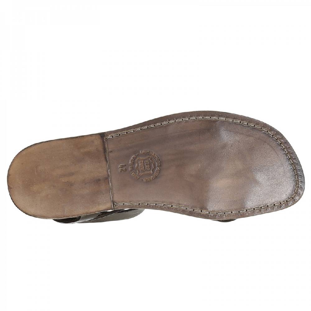 Lartigiano Del Cuoio Sandalo gladiatore uomo in pelle color fango Soddisfazione Garantita