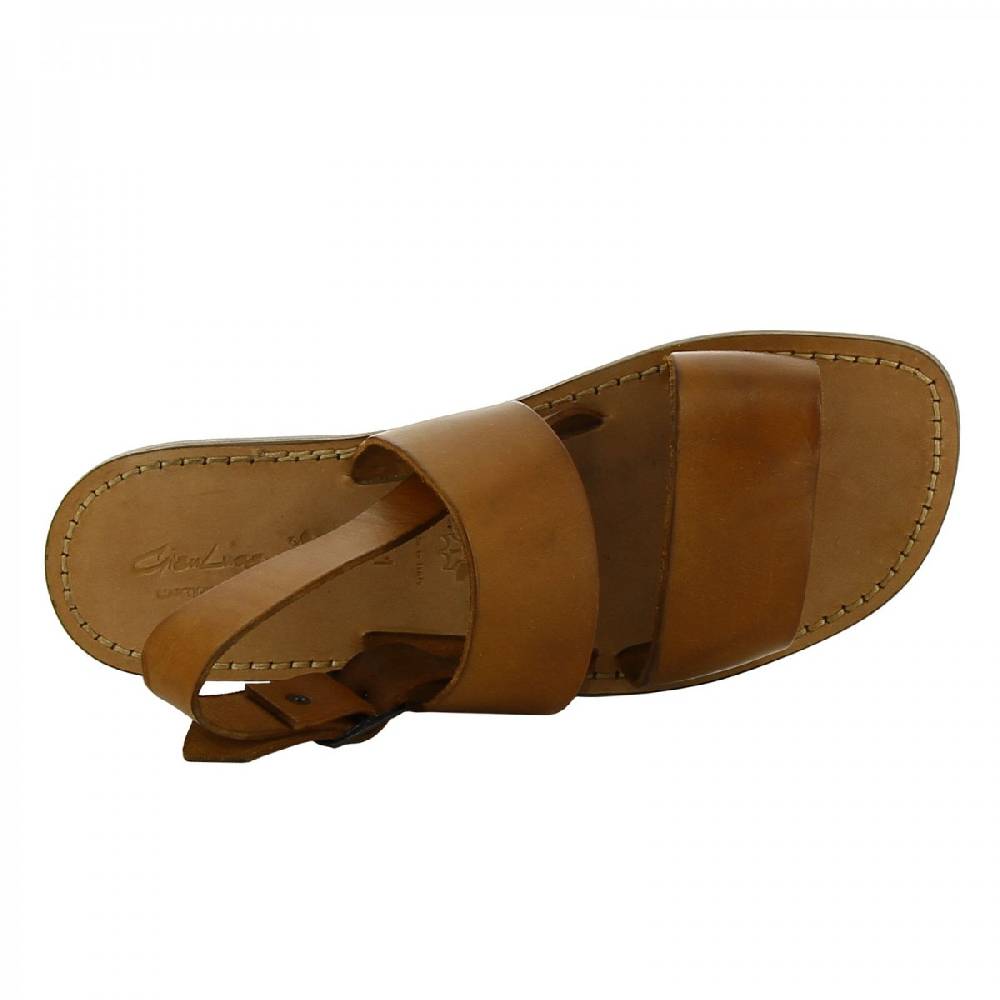 Lartigiano Del Cuoio Sandali francescani uomo in pelle color cuoio artigianali Consegna Veloce