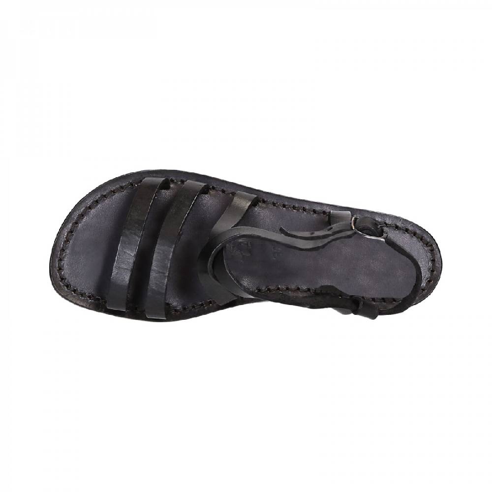 Lartigiano Del Cuoio Sandali donna in cuoio nero artigianali Outlet