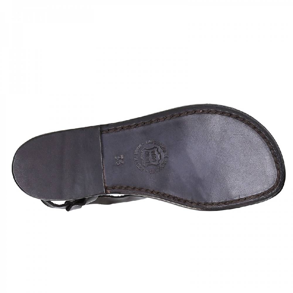 Lartigiano Del Cuoio Sandali donna in cuoio nero artigianali Outlet