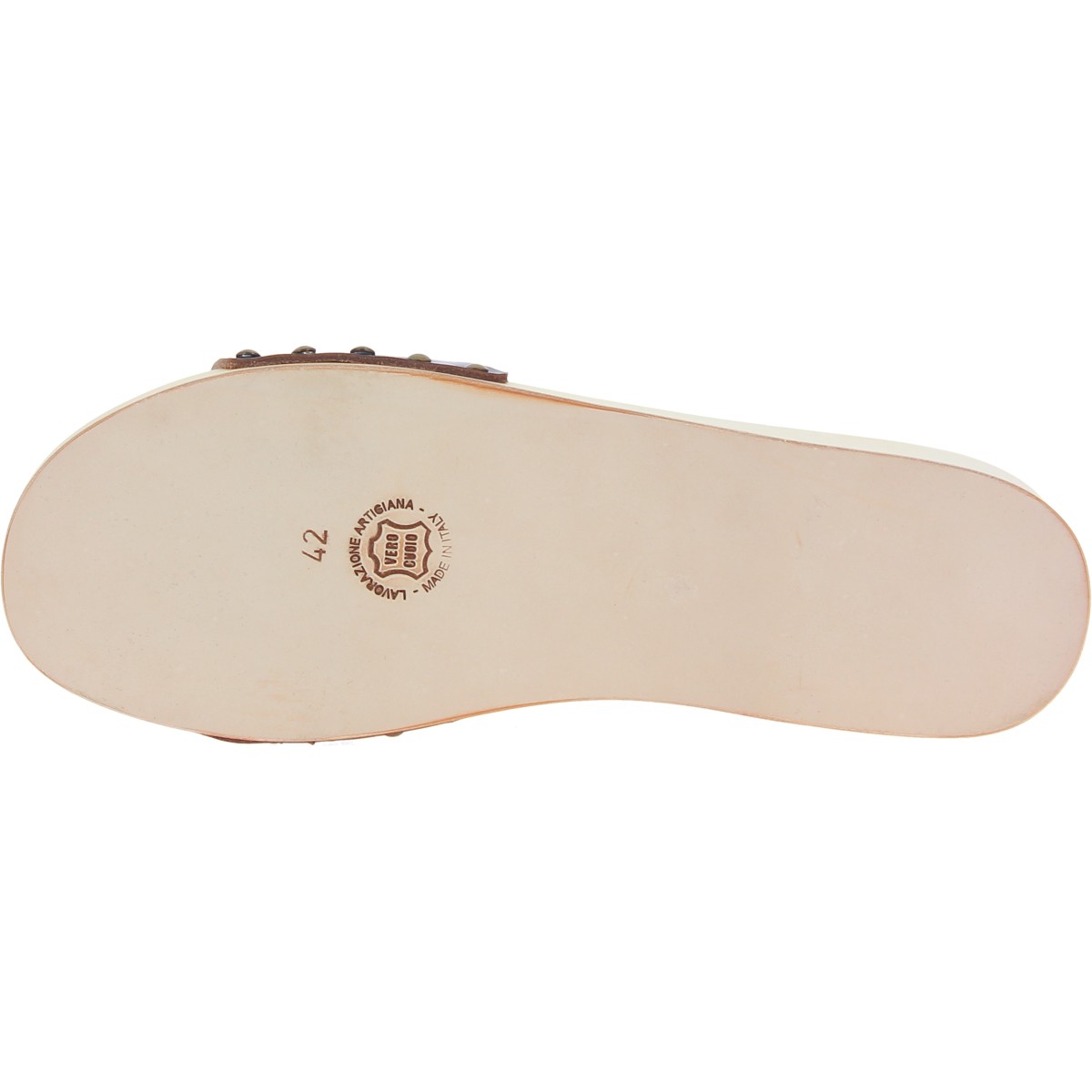 Lartigiano Del Cuoio Zoccoli in legno donna con fascia regolabile in pelle marrone scuro I Più Venduti