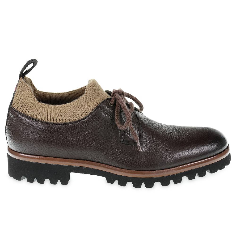 Lartigiano Del Cuoio Derby in cervo e cashmere marrone scuro - Fratelli Borgioli - Artigianalità Italiana Vendite Flash