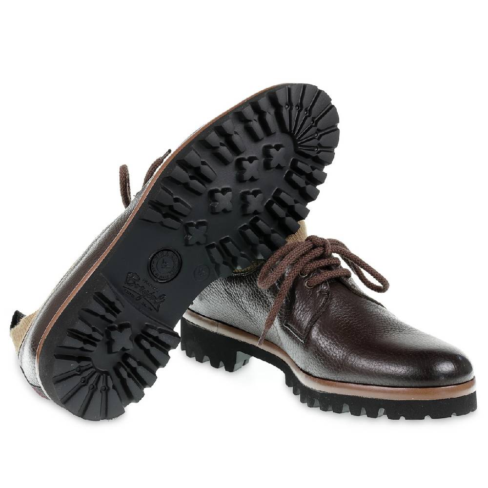 Lartigiano Del Cuoio Derby in cervo e cashmere marrone scuro - Fratelli Borgioli - Artigianalità Italiana Vendite Flash