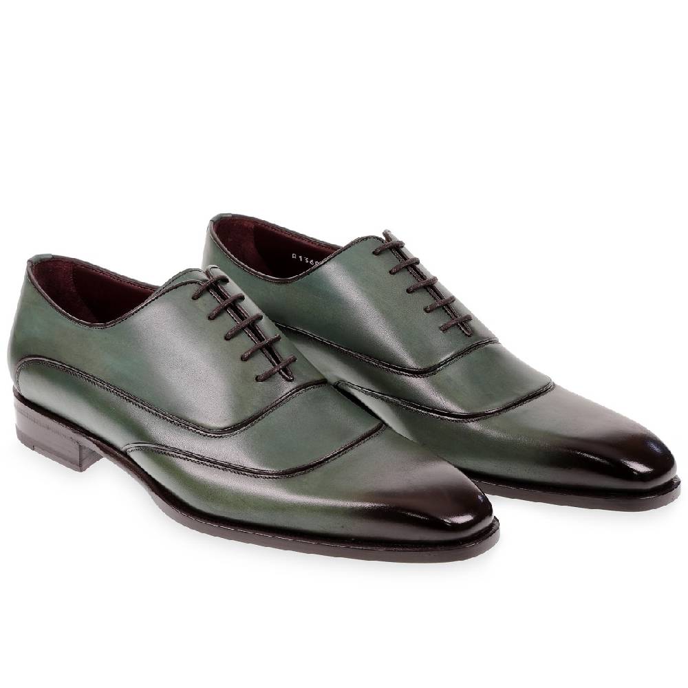 Lartigiano Del Cuoio Scarpe oxford da uomo in pelle verde tinta a mano da Fratelli Borgioli Promozione