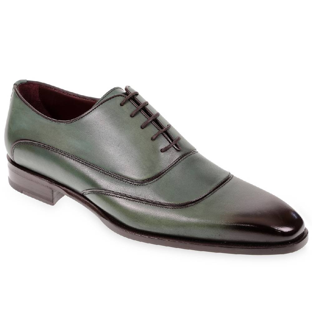Lartigiano Del Cuoio Scarpe oxford da uomo in pelle verde tinta a mano da Fratelli Borgioli Promozione