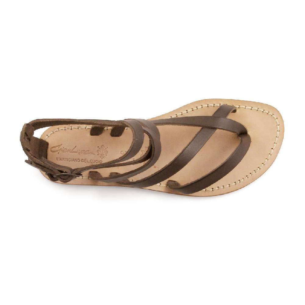Lartigiano Del Cuoio Sandali gladiatore donna in pelle marrone artigianali Promozione Limitata