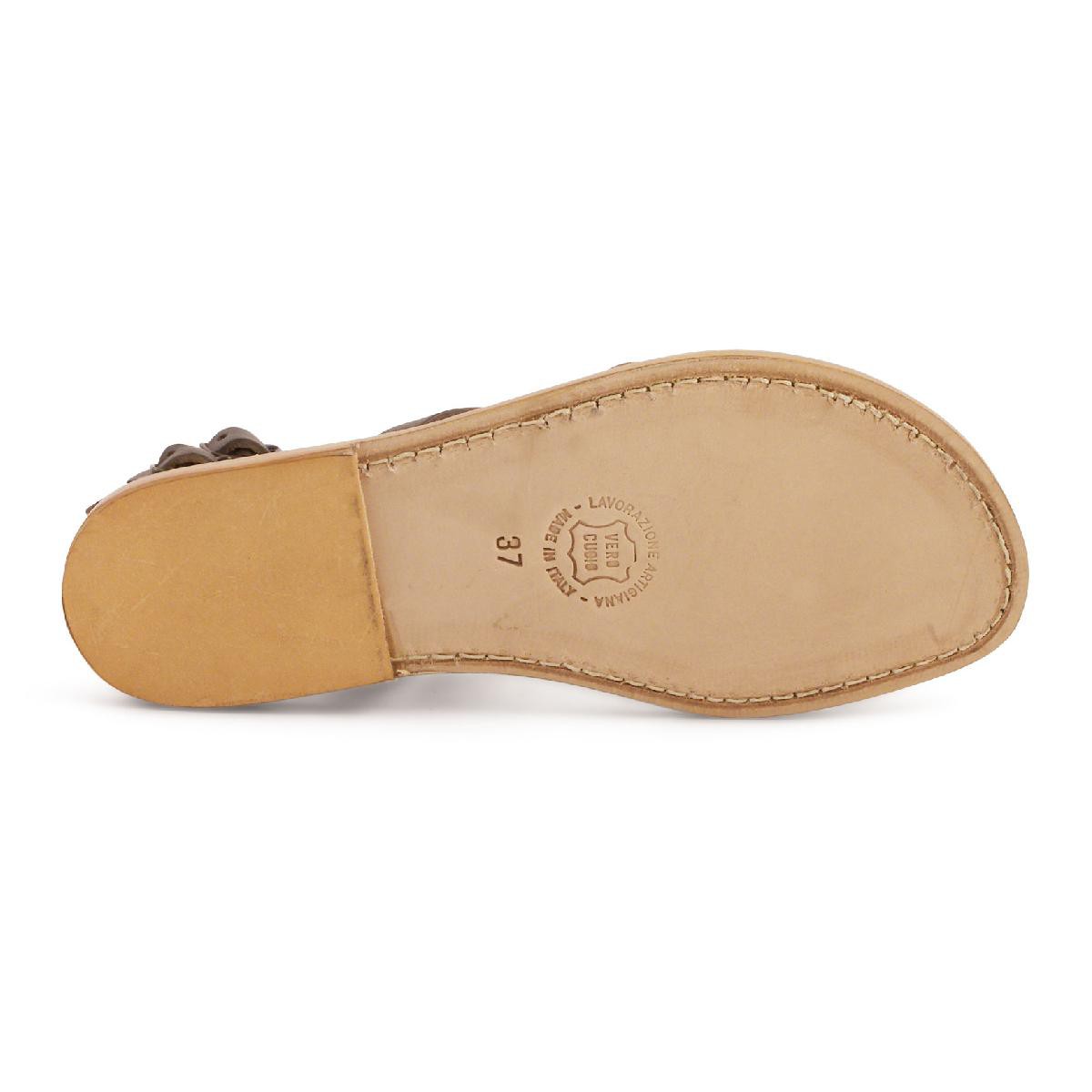 Lartigiano Del Cuoio Sandali gladiatore donna in pelle marrone artigianali Promozione Limitata