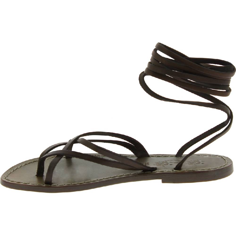 Lartigiano Del Cuoio Sandali alla schiava artigianali in pelle color fango Shopping Online