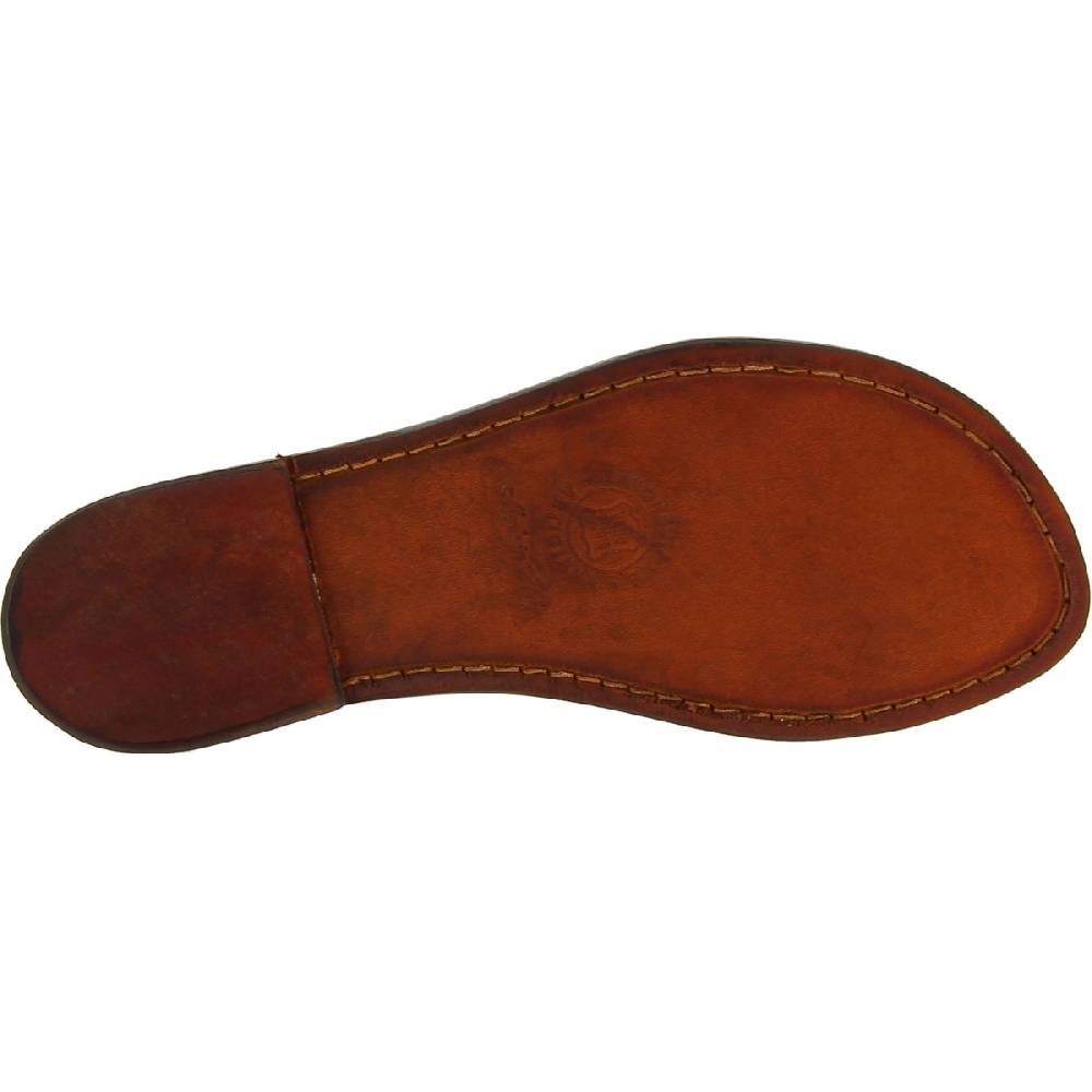 Lartigiano Del Cuoio Ciabatte da donna in pelle marrone scuro artigianali Outlet