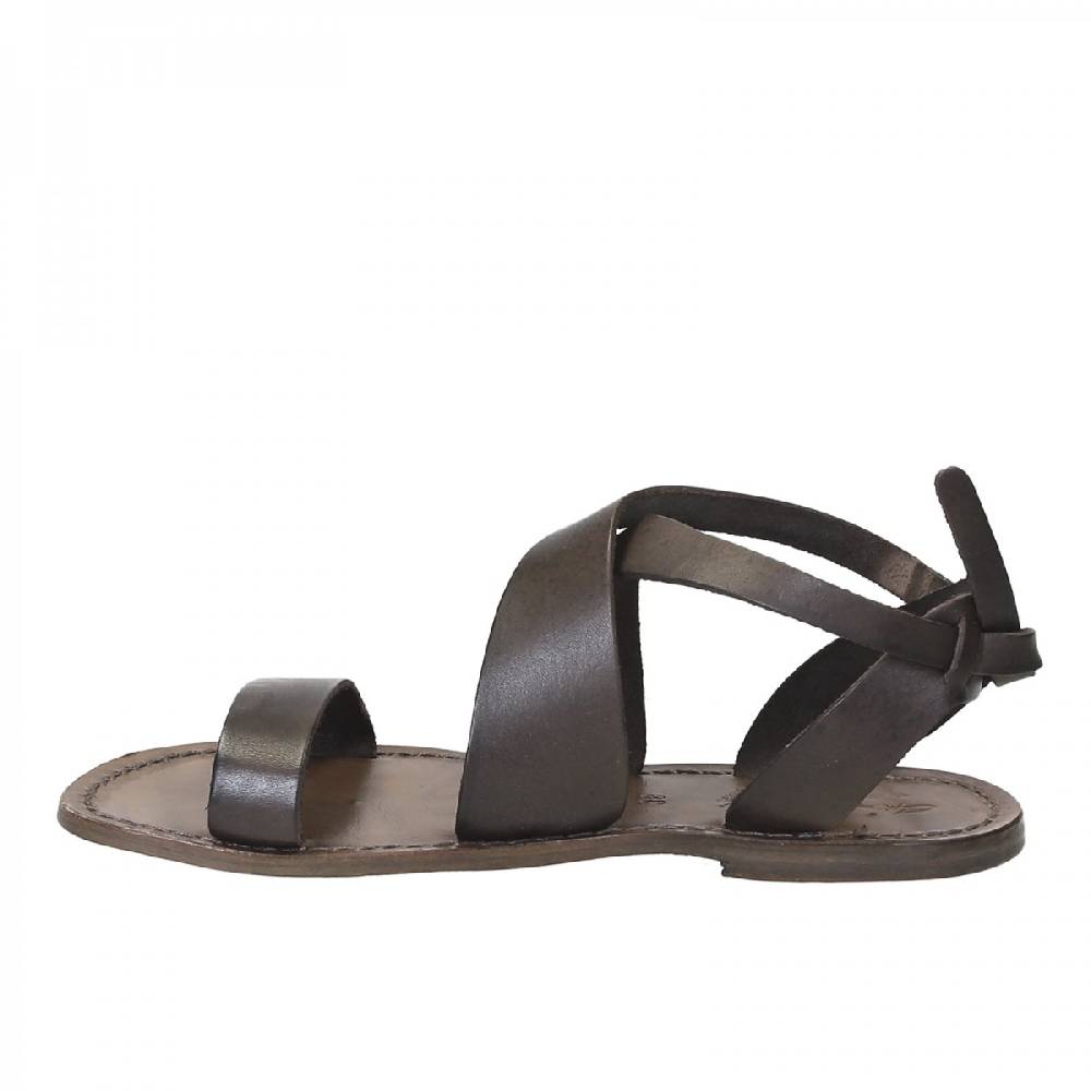 Lartigiano Del Cuoio Sandali donna fatti a mano in pelle color fango Offerte
