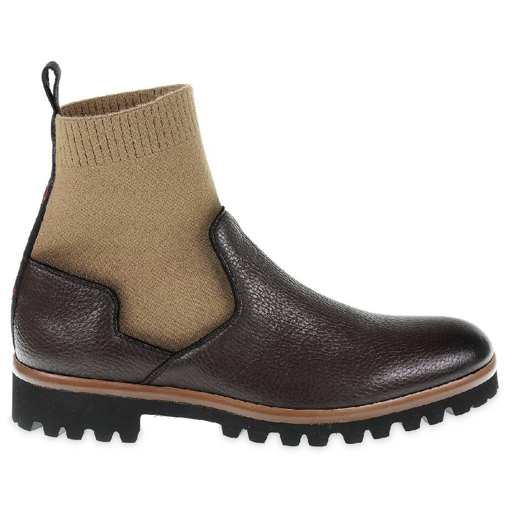 Lartigiano Del Cuoio Stivaletto chelsea in cervo marrone e cashmere - Fratelli Borgioli Saldi Di Fabbrica
