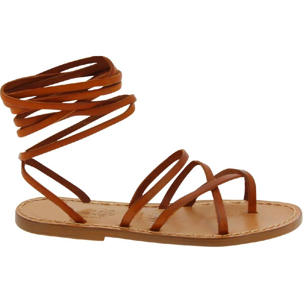 Lartigiano Del Cuoio Sandali alla schiava in pelle color cuoio fatti a mano in Italia Promozione