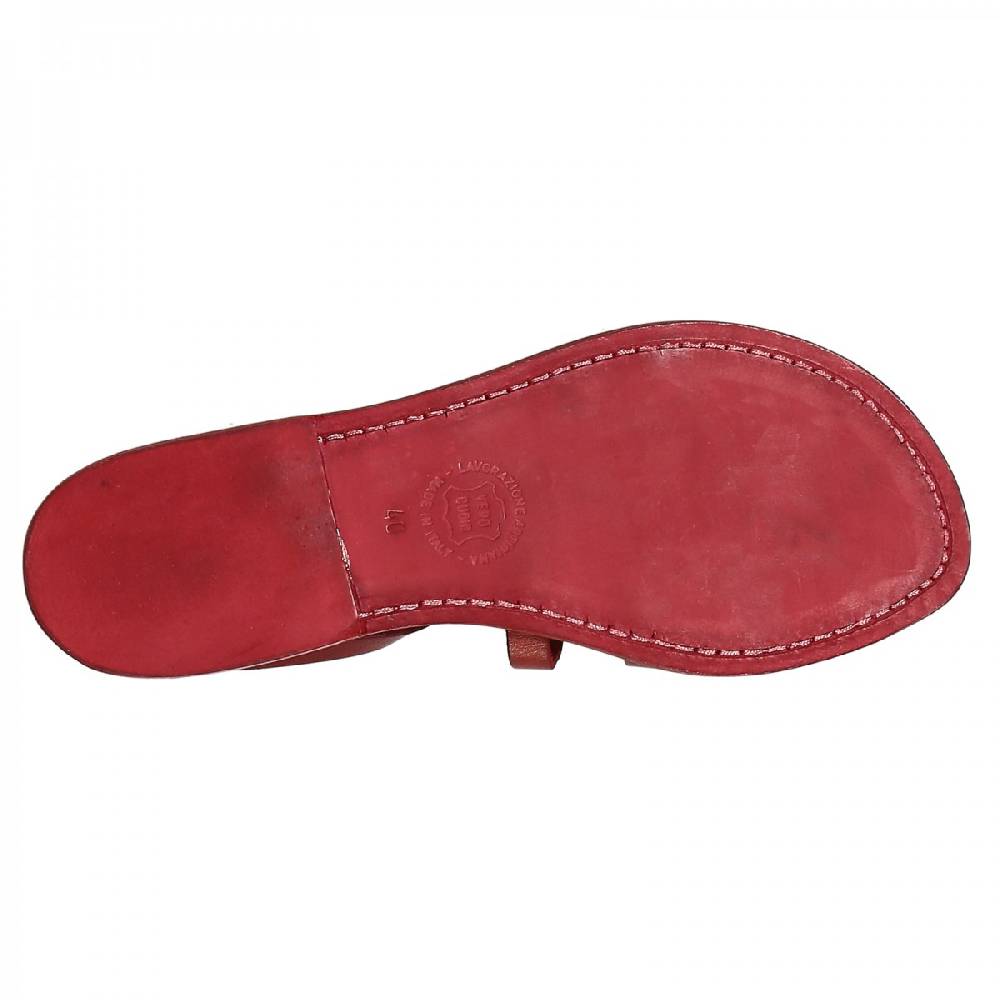 Lartigiano Del Cuoio Sandali gladiatore donna in pelle rosso fatti a mano in Italia Acquista Ora