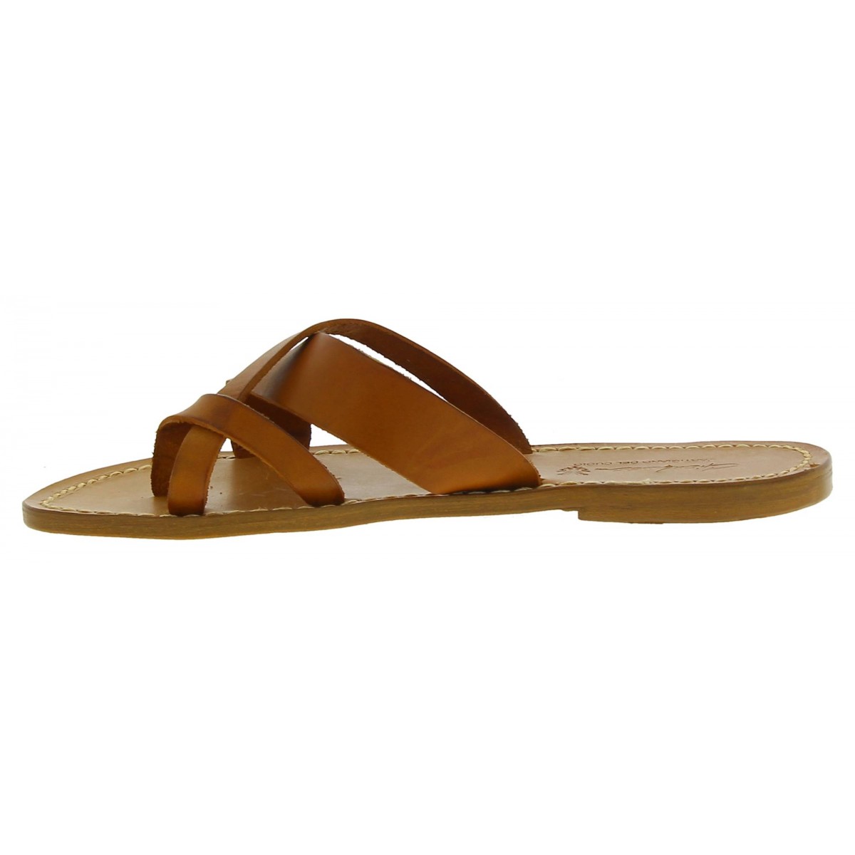 Lartigiano Del Cuoio Ciabatte infradito da donna fatti a mano in pelle color cuoio Fino Al -60%