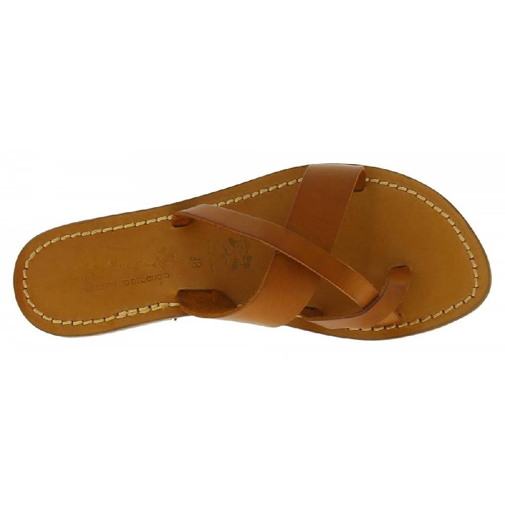 Lartigiano Del Cuoio Ciabatte infradito da donna fatti a mano in pelle color cuoio Fino Al -60%