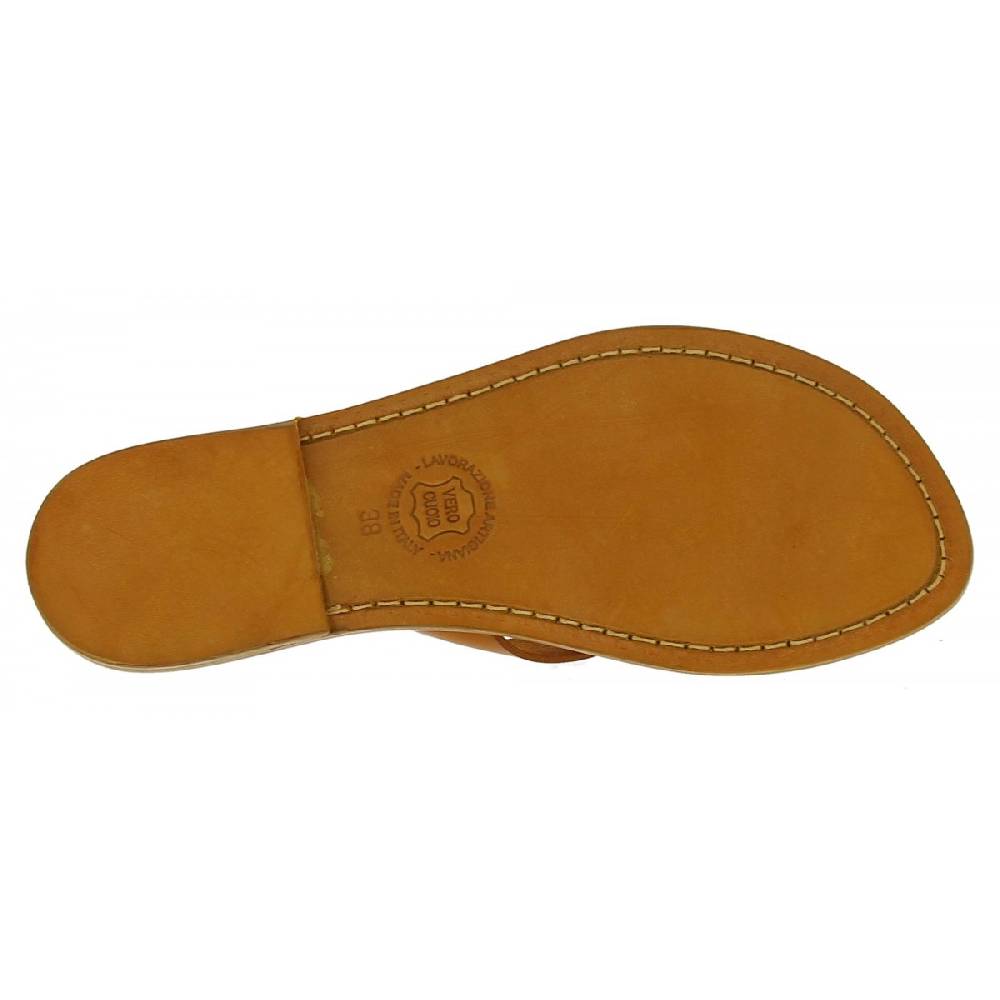 Lartigiano Del Cuoio Ciabatte infradito da donna fatti a mano in pelle color cuoio Fino Al -60%