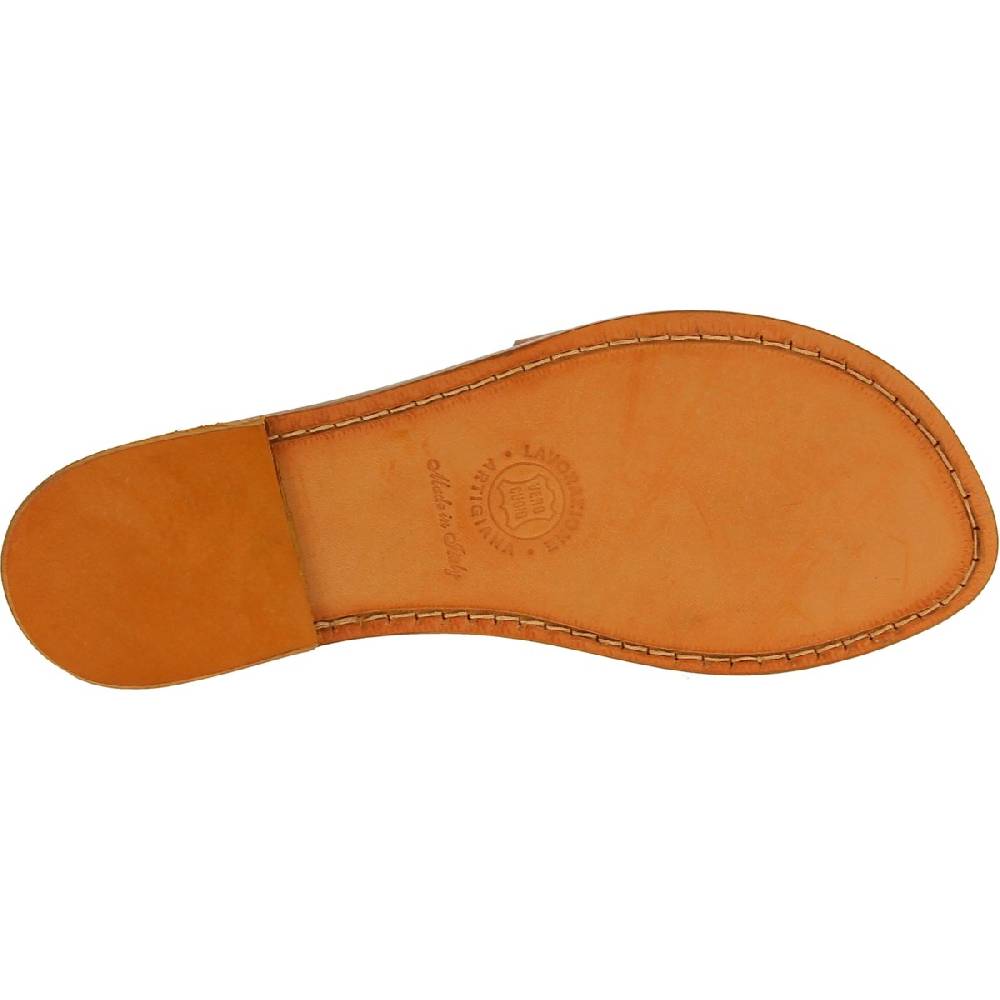 Lartigiano Del Cuoio Ciabatte donna in pelle marrone artigianali Shopping Online