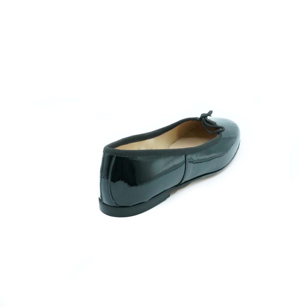 Lea Gu ballerina in vernice, fiocco frontale, punta tonda, tacco 10mm Negozio