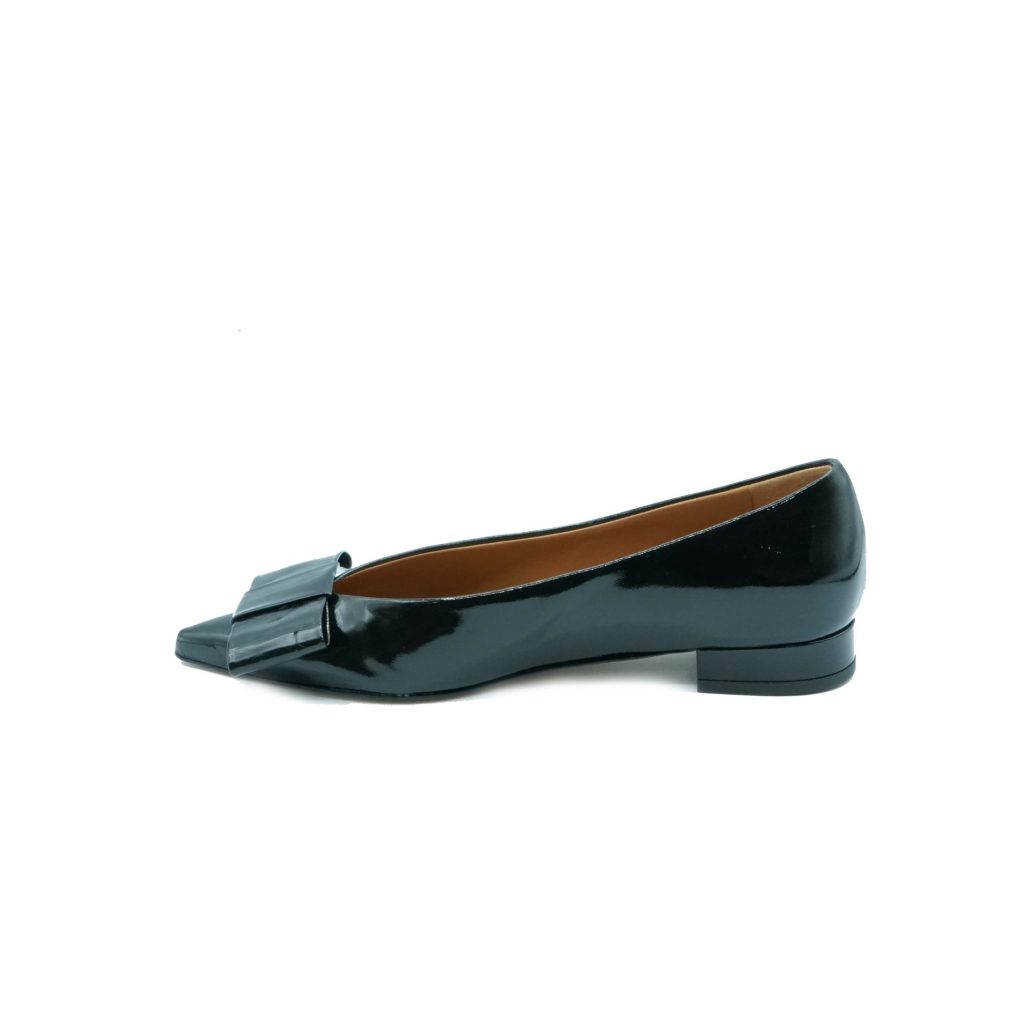Lea Gu ballerina in vernice, fiocco frontale, tacco 10mm 2025