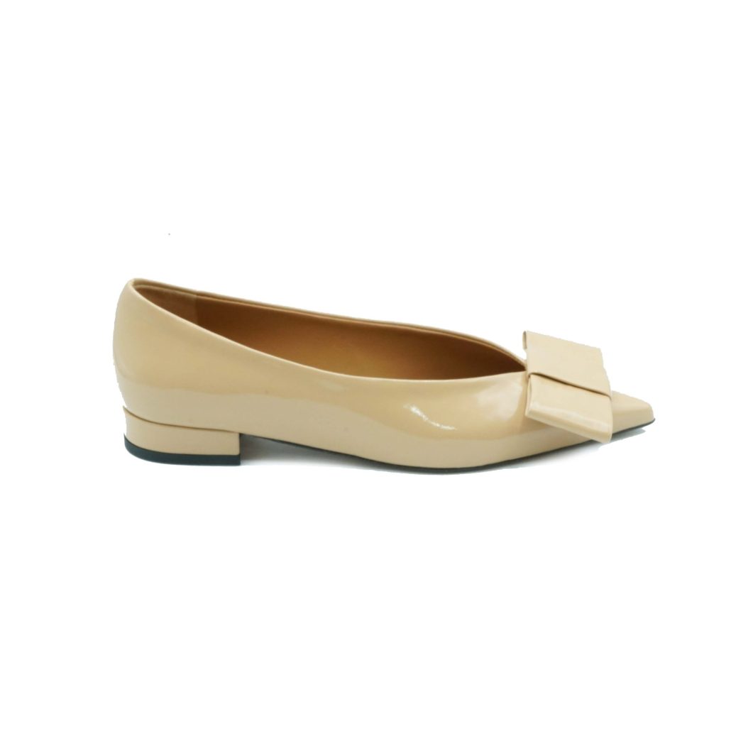 Lea Gu ballerina in vernice, fiocco frontale, tacco 10mm 2025