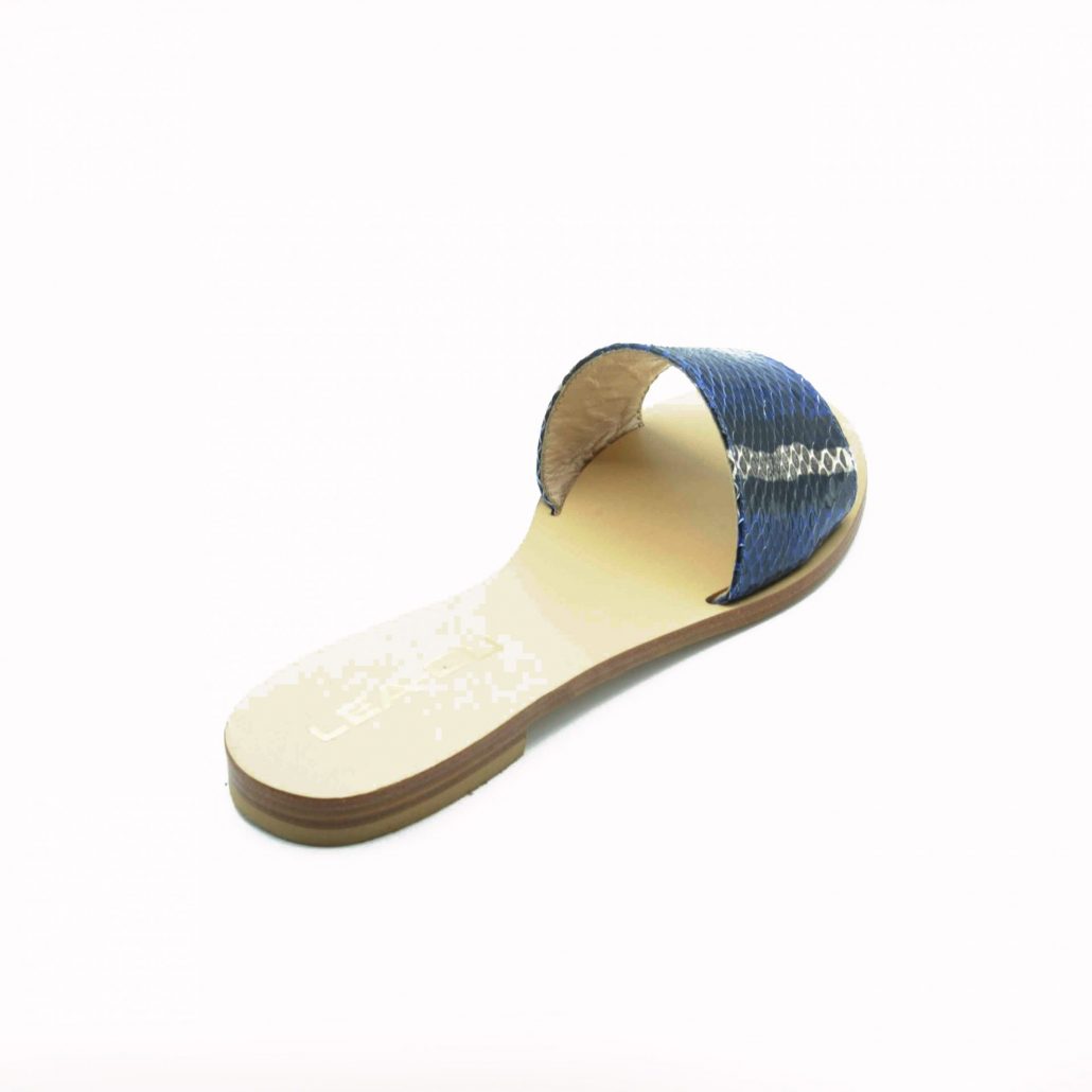 Lea Gu ciabattina in nappa stampa pitone, fascia frontale, tacco 15 mm Soddisfazione Garantita
