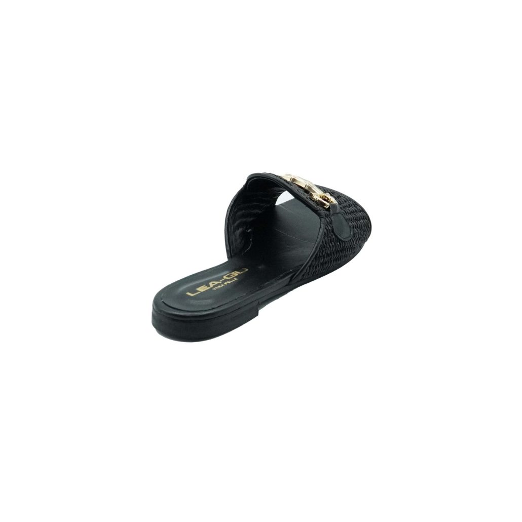 Lea Gu ciabattina in nappa, fascia frontale in rafia con accessorio, tacco 10mm Fino Al -60%