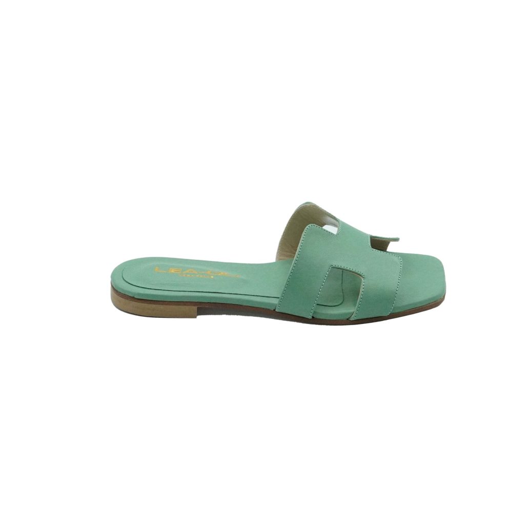 Lea Gu ciabattina in nappa, fascia frontale, punta quadrata, tacco 10mm Shopping Online