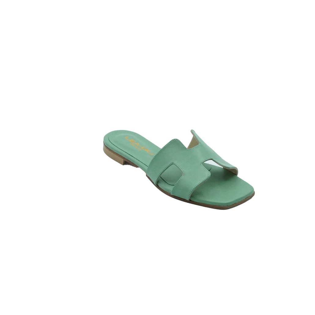 Lea Gu ciabattina in nappa, fascia frontale, punta quadrata, tacco 10mm Shopping Online