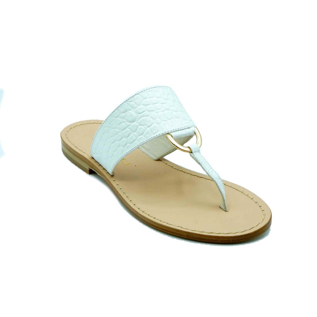 Lea Gu ciabattina infradito in nappa stampa cocco, accessorio frontale, tacco 10mm Convenienza