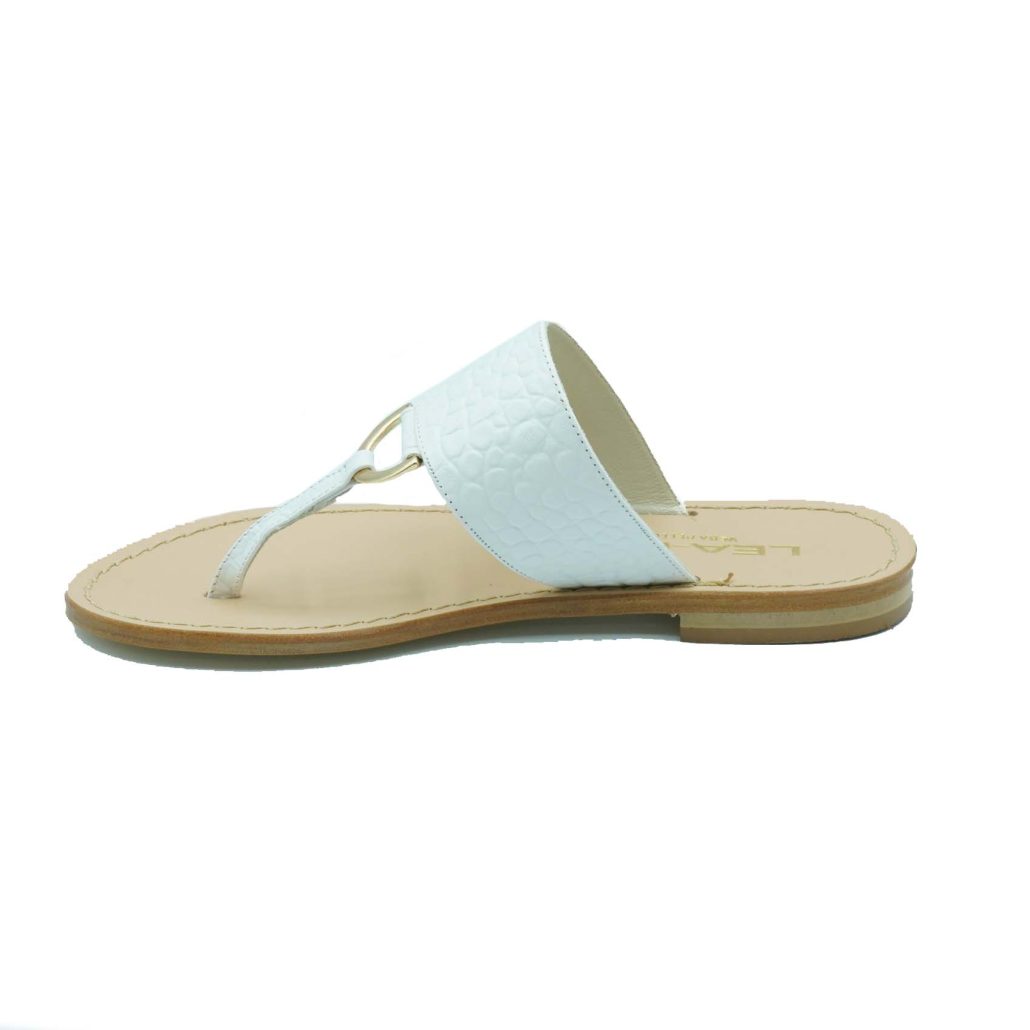 Lea Gu ciabattina infradito in nappa stampa cocco, accessorio frontale, tacco 10mm Convenienza