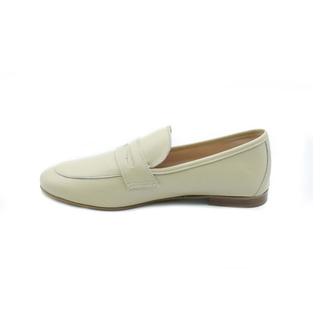 Lea Gu mocassino in nappa, bocca di leone frontale, tacco 10mm Sconto