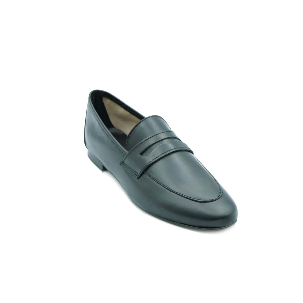 Lea Gu mocassino in nappa, bocca di leone frontale, tacco 10mm Sconto