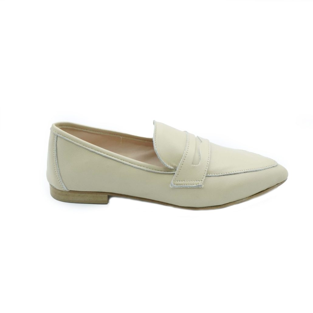 Lea Gu mocassino in nappa, bocca di leone frontale, tacco 10mm Offerta