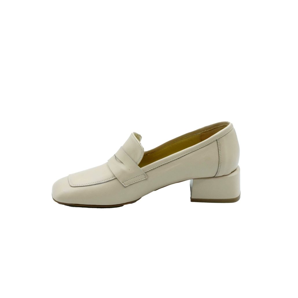 Lea Gu mocassino in nappa, punta quadrata, bocca di leone frontale, tacco 35mm Economico