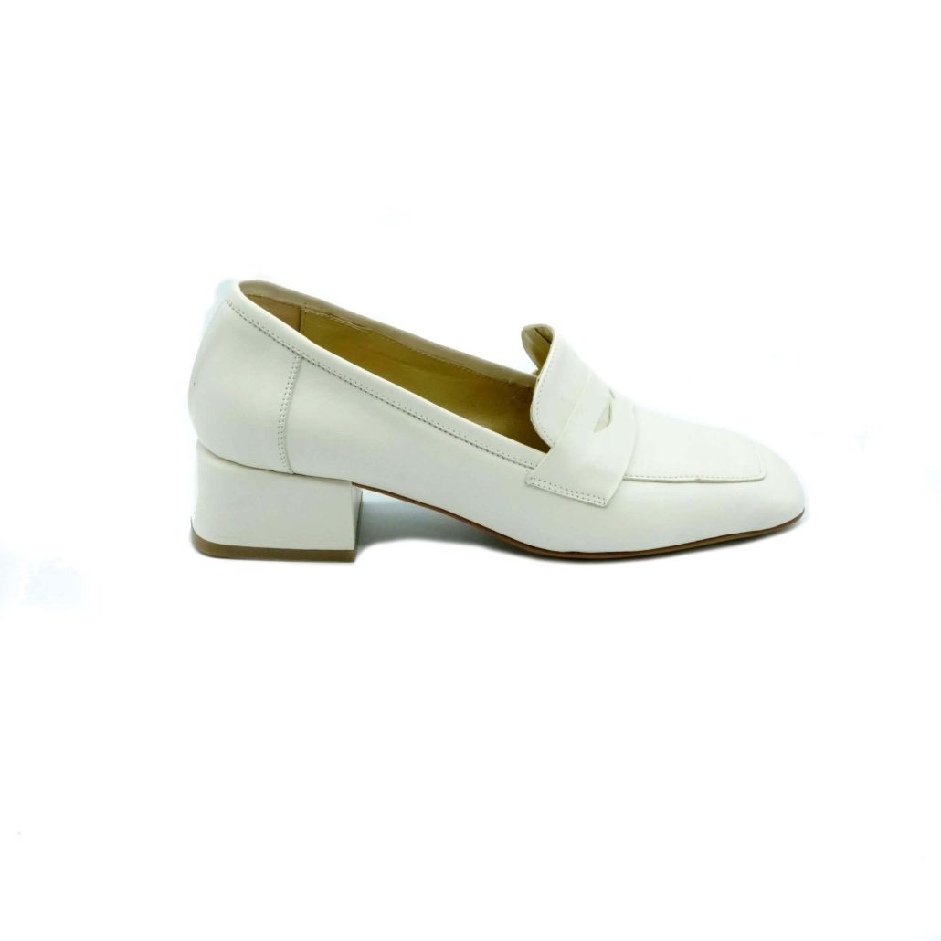Lea Gu mocassino in nappa, punta quadrata, bocca di leone frontale, tacco 35mm Economico
