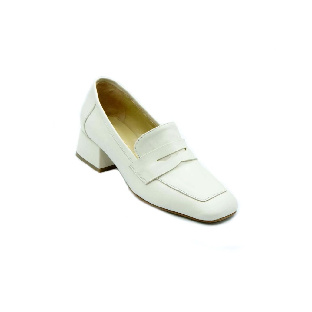 Lea Gu mocassino in nappa, punta quadrata, bocca di leone frontale, tacco 35mm Economico