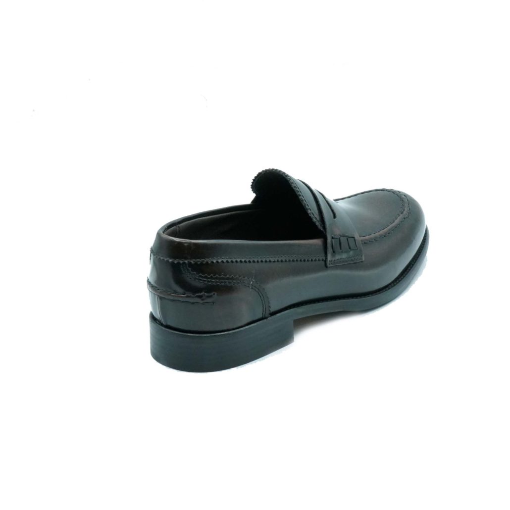 Lea Gu mocassino in vitello abrasivato, bocca di leone frontale, tacco 25mm Outlet