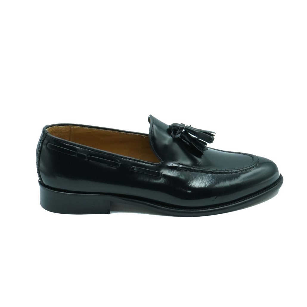 Lea Gu mocassino in vitello abrasivato, nappine frontali, tacco 25mm Saldi