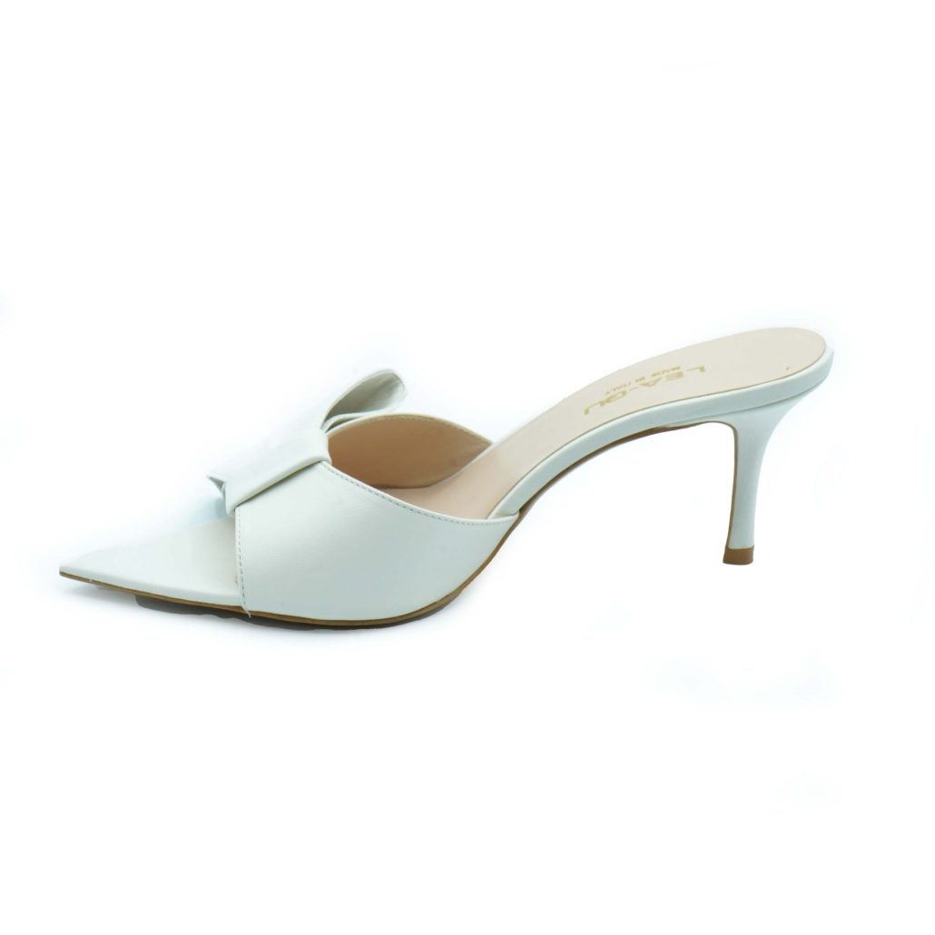 Lea Gu sandalo con tacco in nappa, fascia e fiocco frontale, tacco 60mm 2025