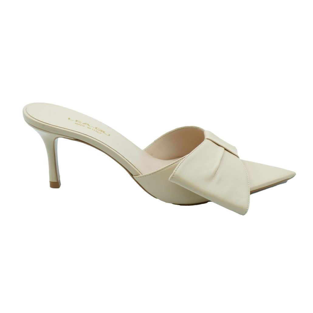 Lea Gu sandalo con tacco in nappa, fascia e fiocco frontale, tacco 60mm 2025