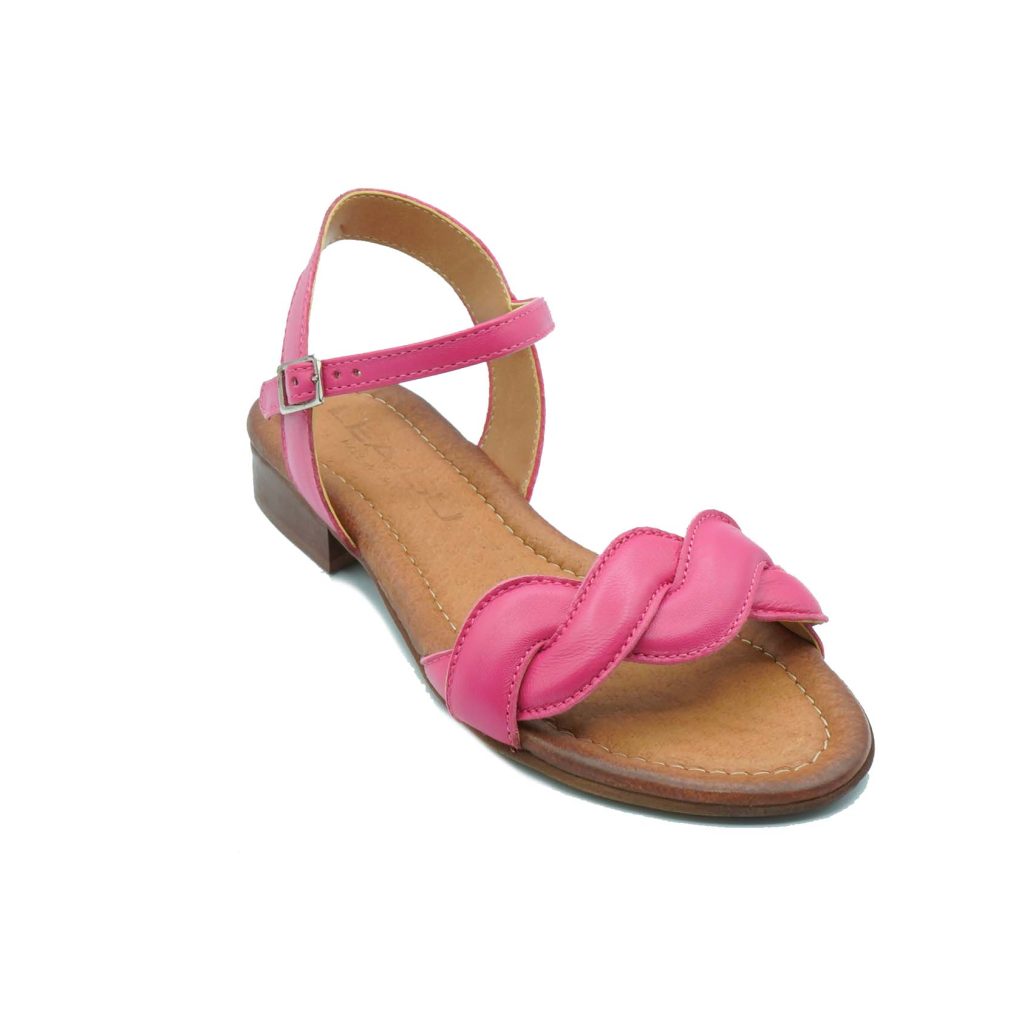 Lea Gu sandalo in nappa intrecciata, fascia frontale, chiusura posteriore, tacco 20mm Qualità